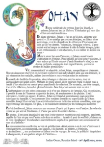 visuel d'un support graphique personnalisable : Lettrine celtique d'un prénom et son histoire - exemple montré : le prénom Johan