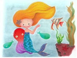 illustration collection de livres pour enfants "Pas si Bêtes !" - La Sirène