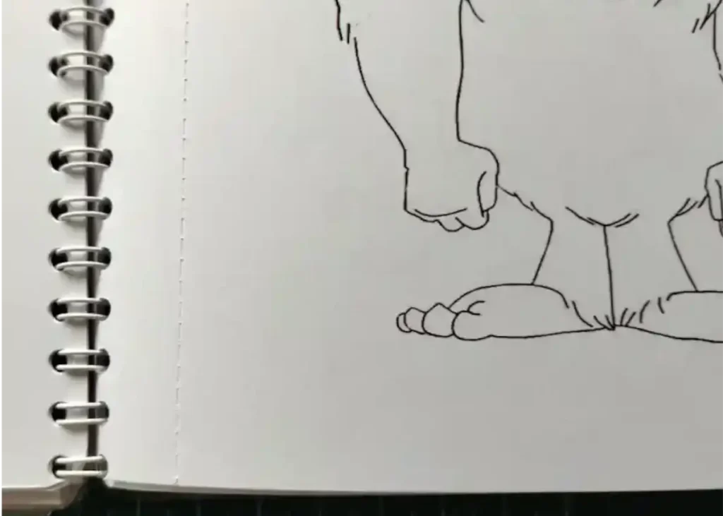 photo du volume 3 de "Pas si Bêtes !", vue sur une partie du yéti, version coloriage