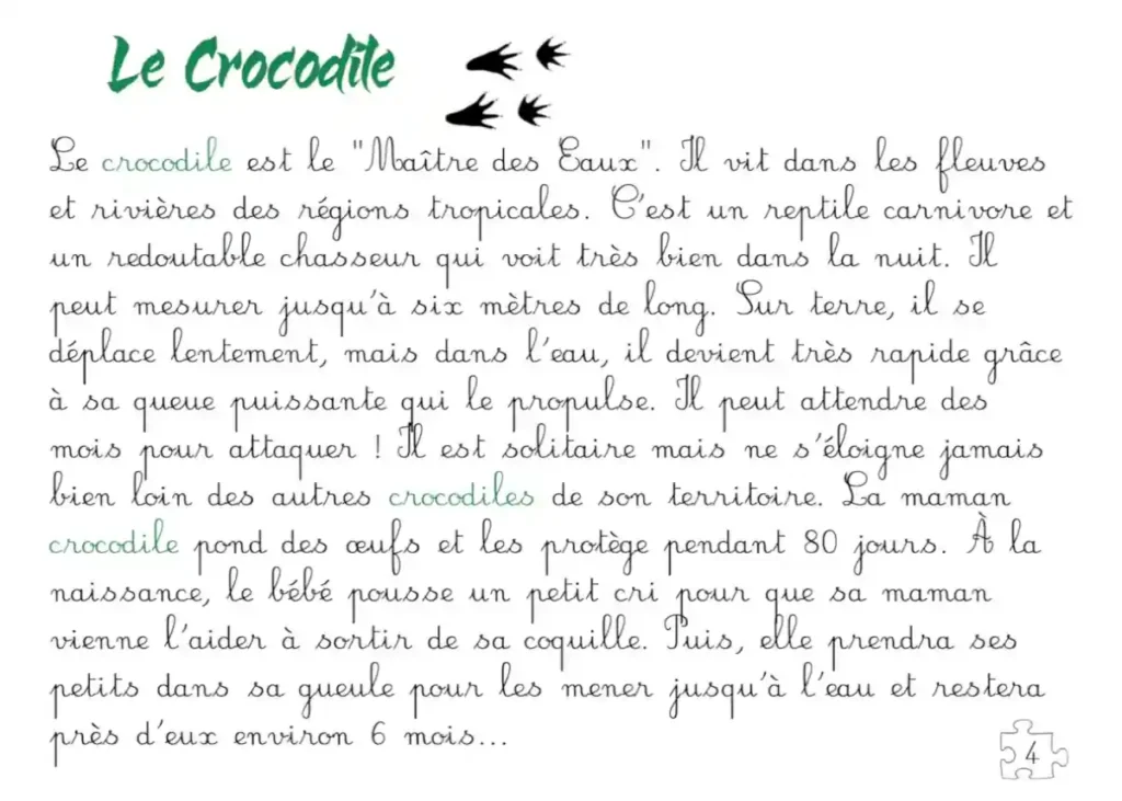 extrait d'histoire du volume 2 de la collection "Pas si Bêtes", le crocodile